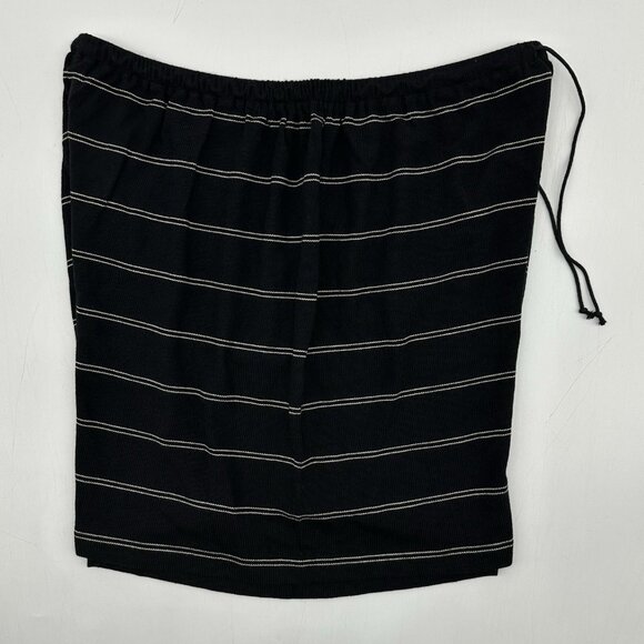Vince Size Medium Black Knit Double Chalk Stripe Drawstring Lounge Shorts NWT - Picture 5 of 9